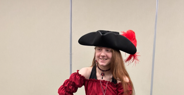 AITS student dressed in a pirate costume. 